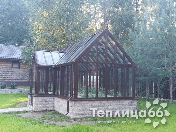 Теплица Salisbury (Солсбери) с тамбуром под стекло (14 м²)